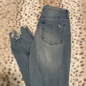 Capris, distressed skinny